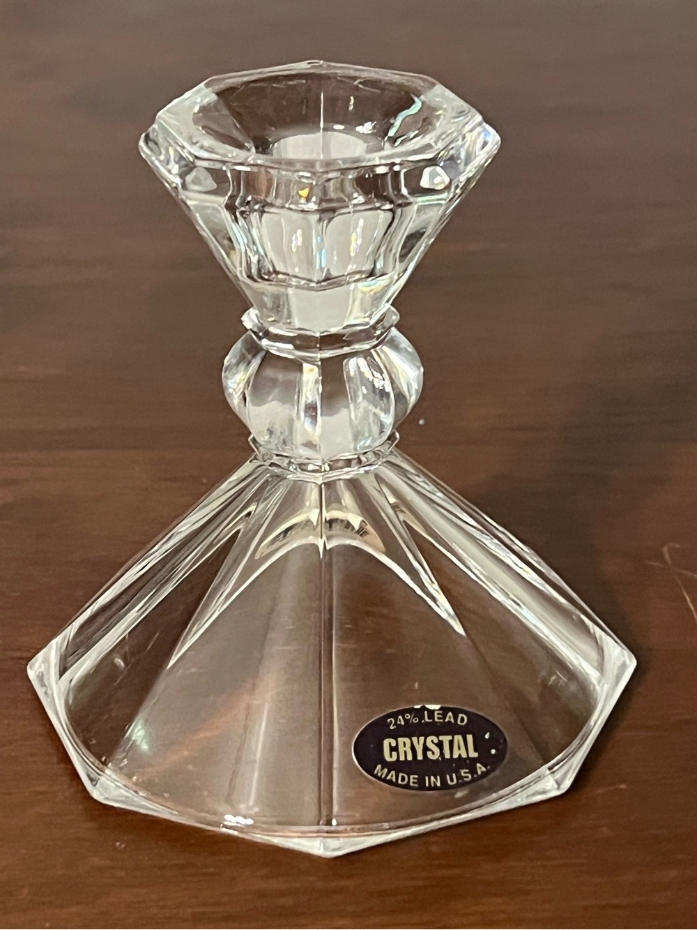 Clear Crystal Candlestick Holder